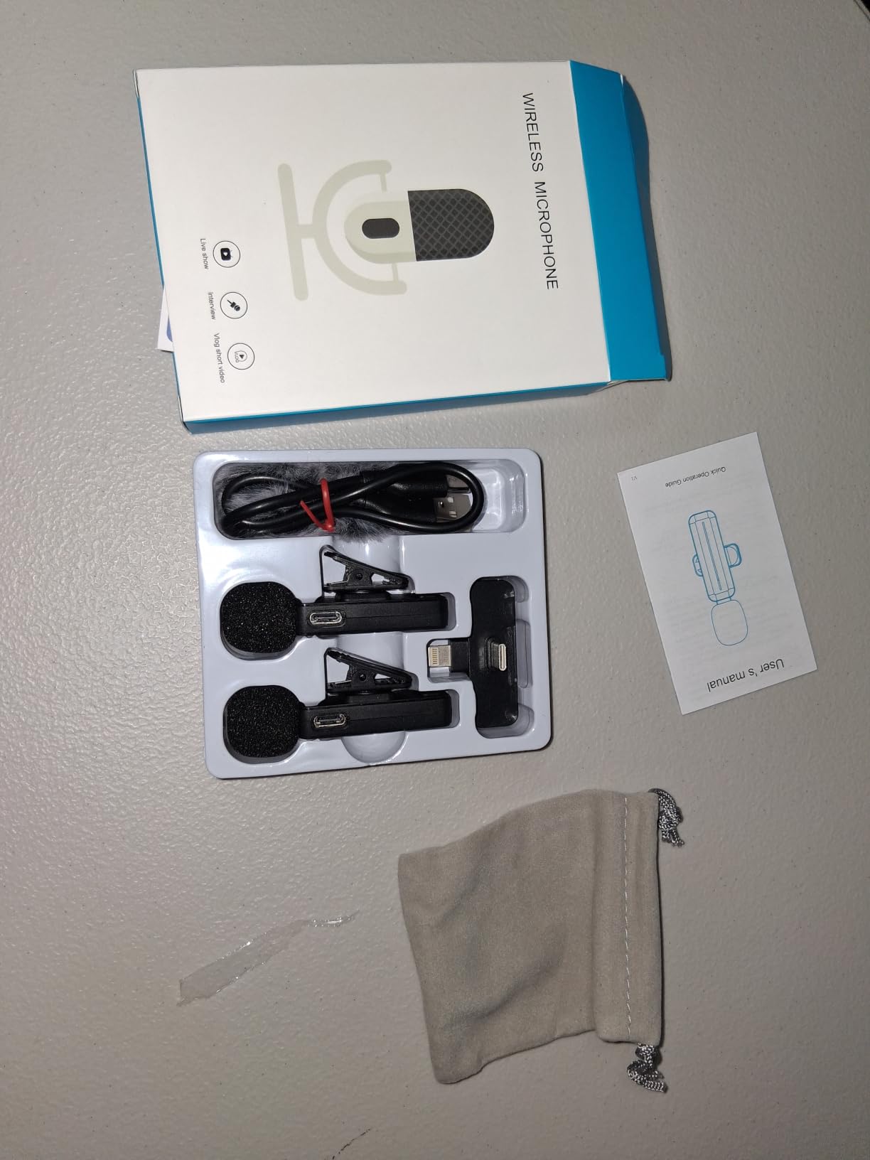 Wireless Mini Lavalier Microphone for iPhone, Android w/ Charging Case customer photo 2