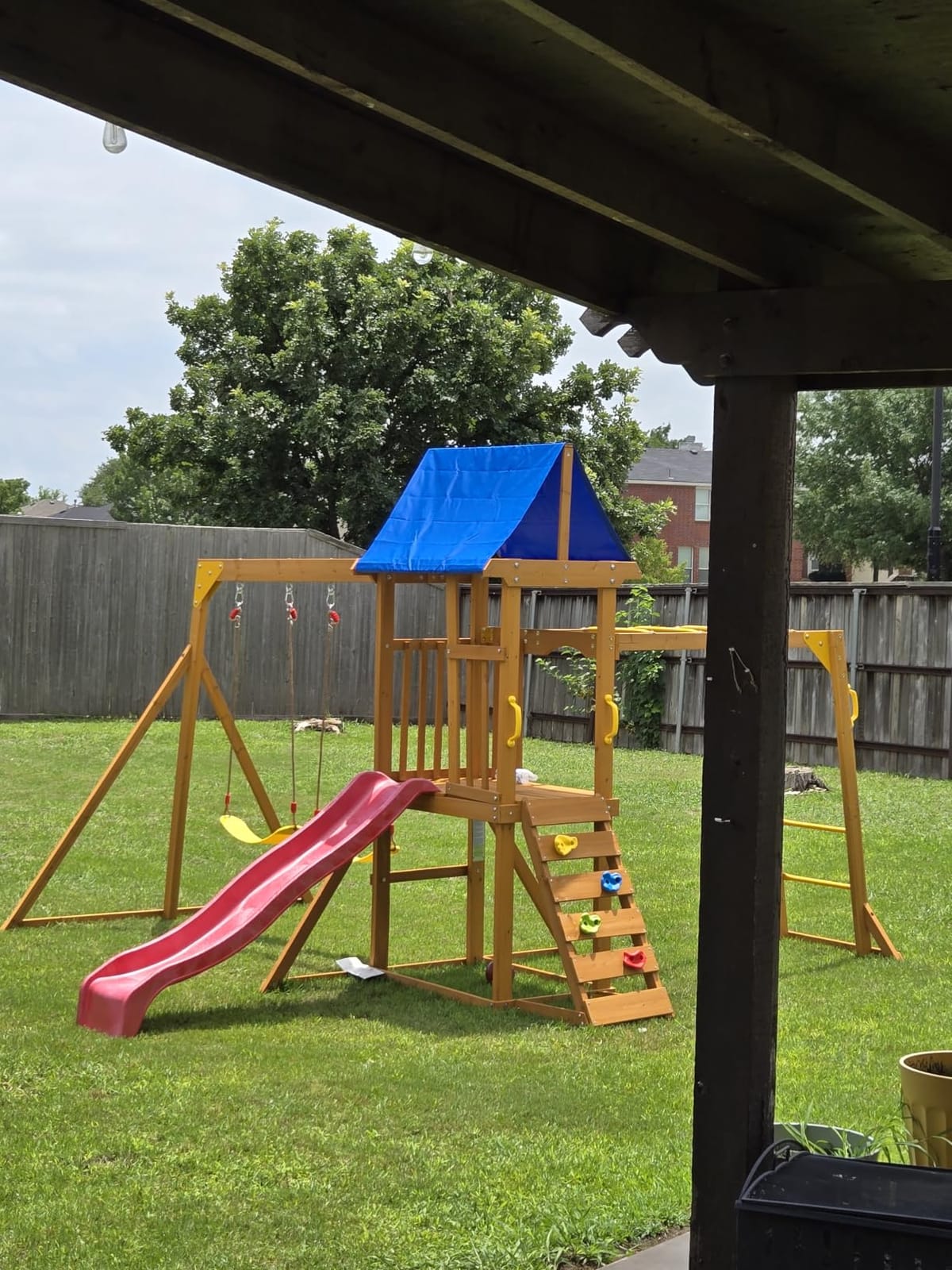 SUNIBOXI Wooden Swing Sets for Backyard, for Ages 3-8 customer photo 2