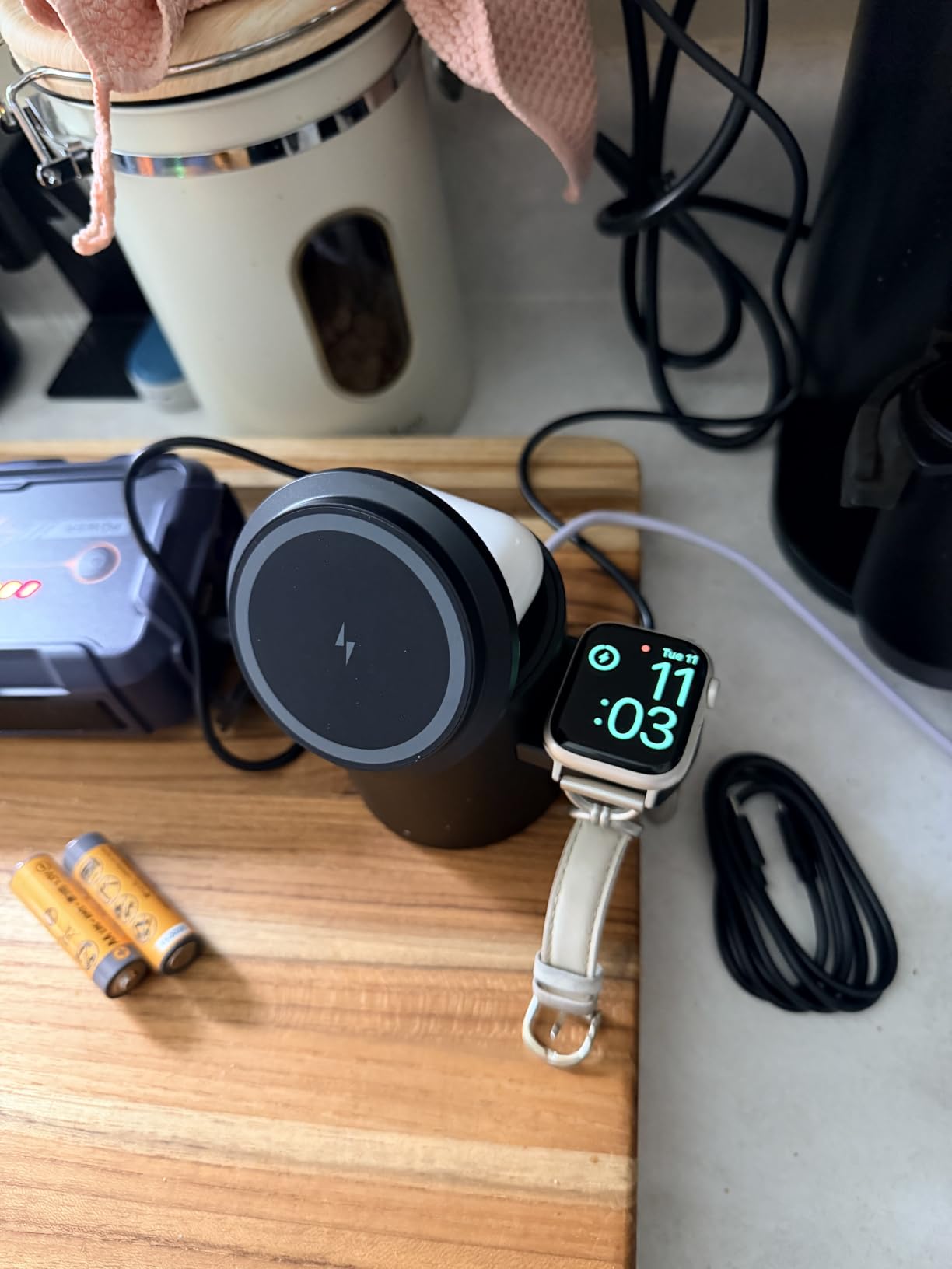 Foldable Magnetic 3 in 1 Wireless Charger Stand for iPhone Watch AirPods customer photo 2
