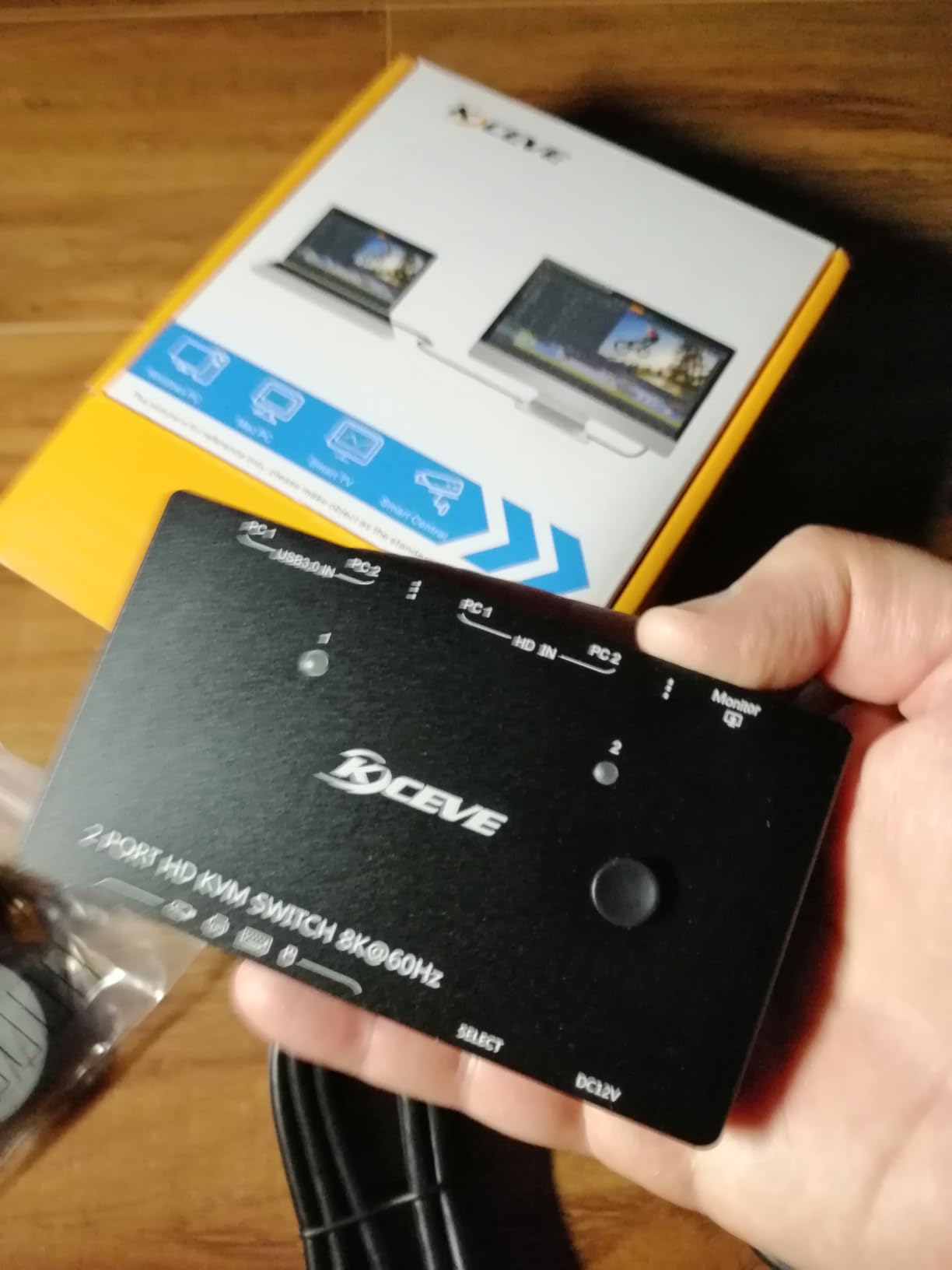 USB-C KVM Switch 2 Laptops 2 Monitors, 4K@60Hz Dual Monitor KVM Switch Sharing 2 Screens and 4 USB3.0 Devices, with 100W PD,Wired Remote Control and USB C Cables customer photo 1