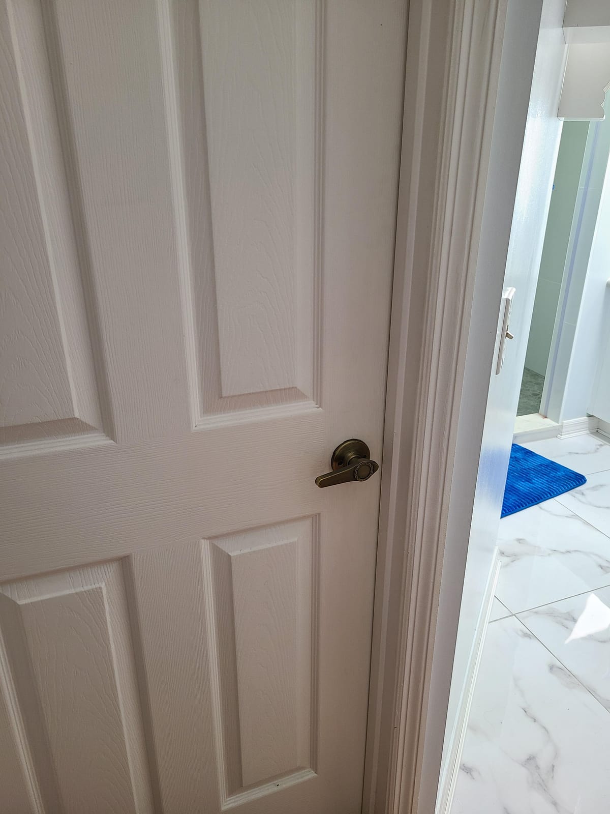Kwikset Tustin Interior Privacy Door Handle with Lock, Door Lever For Bathroom and Bedroom, Satin Nickel Reversible Keyless Turn Lock, with Microban Protection customer photo 1