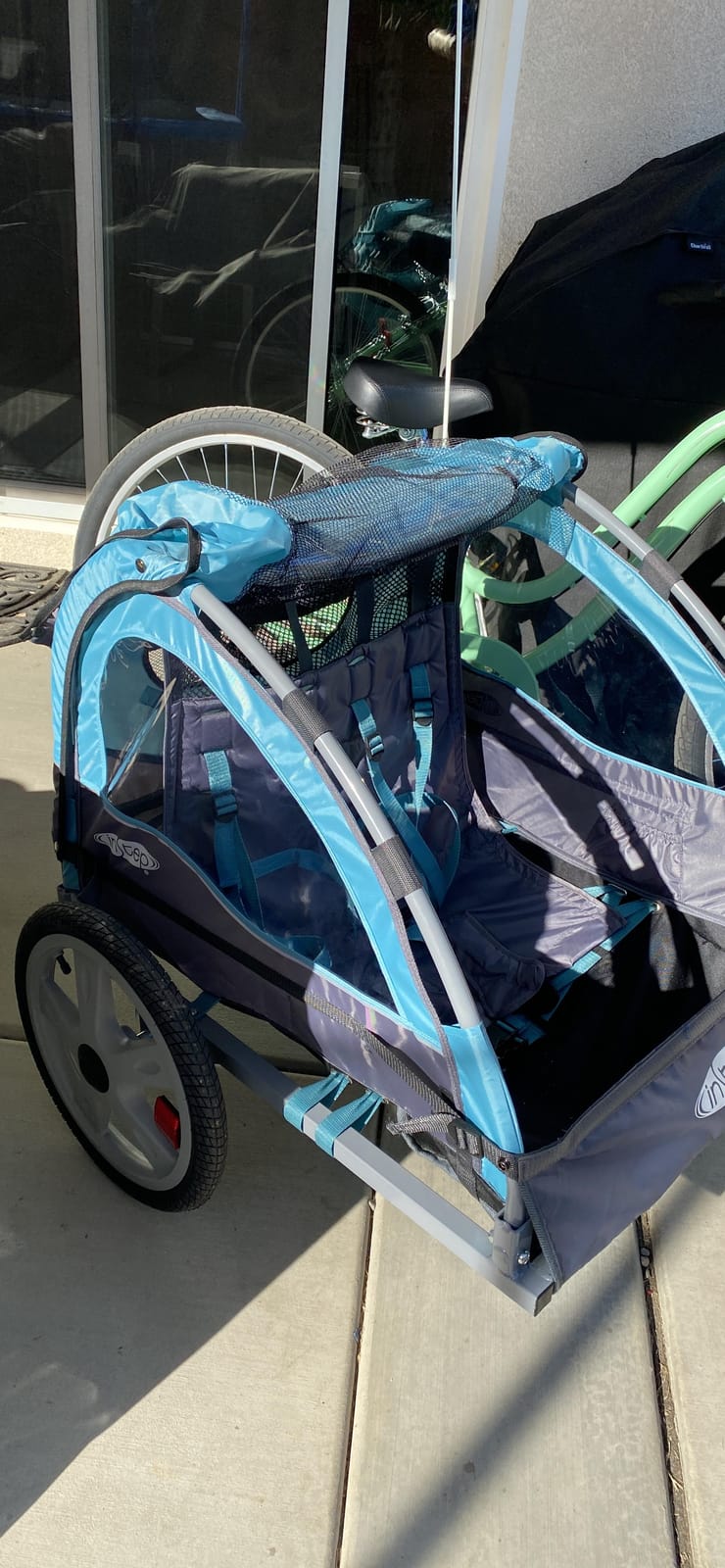 InStep Take 2 Kids Bike Trailer, Double Seat, Universal Coupler, Folding Frame, Quick-Release Wheels, Canopy with Bug Screen and Weather Shield, Bike Trailer for Kids customer photo 1