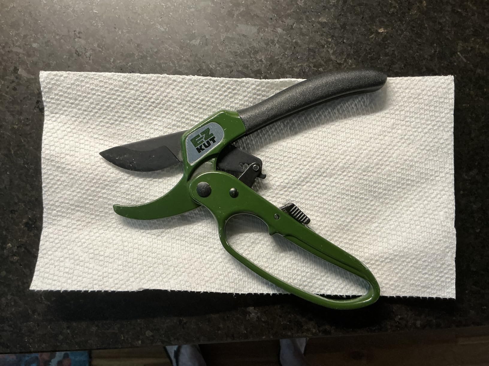 EZ Kut Heavy Duty Pruning Shears Green - with Ratcheting Action Great Garden Hand Tool Clippers Gardening pruners arthritis tools Ratcheting Anvil Hand Pruner Pruning Shears Heavy Duty Since 1988 customer photo 1