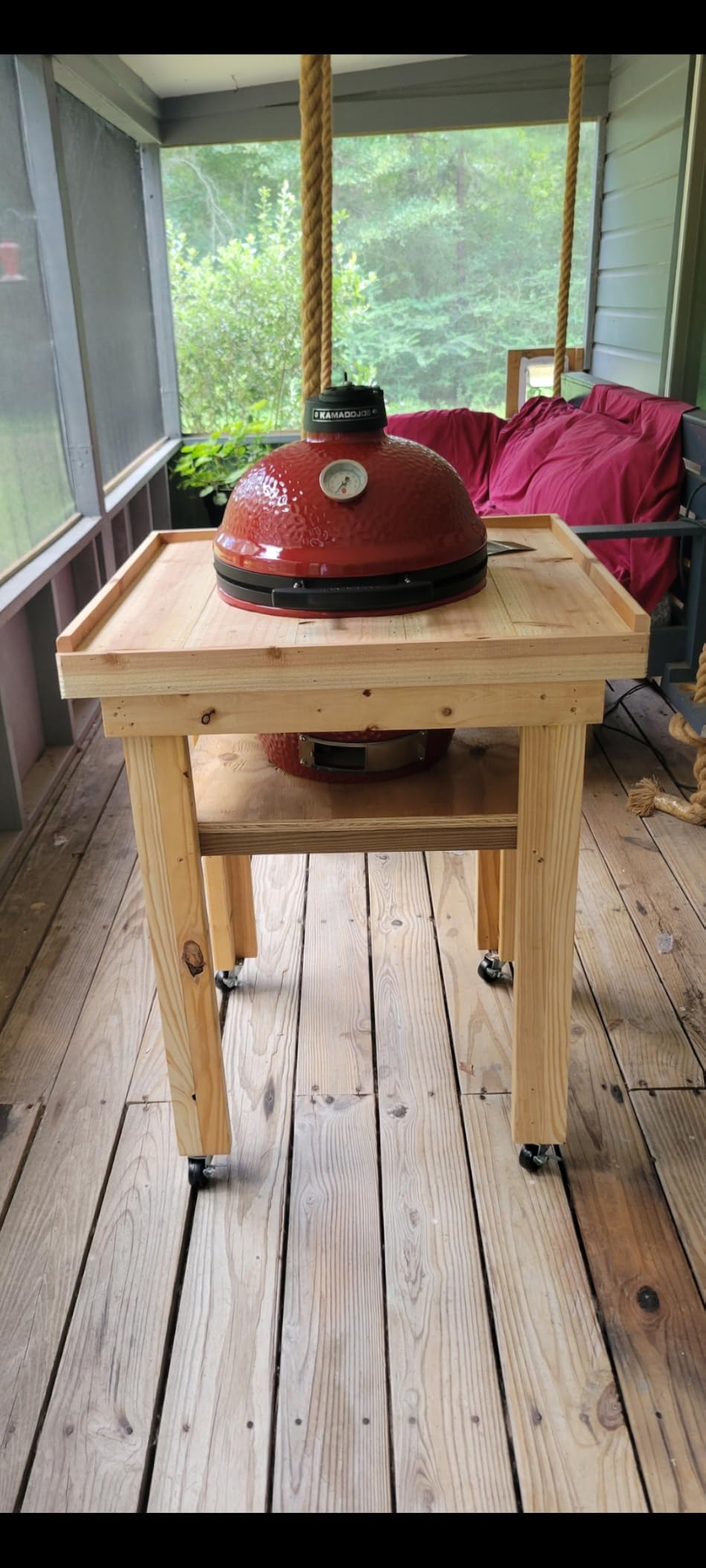 Kamado Joe Joe Jr 13.5-inch Portable Ceramic Charcoal Grill with Grill Stand, Stainless Steel Cooking Grate, Heat Deflectors and Ash Tool in Red, Model KJ13RH customer photo 1