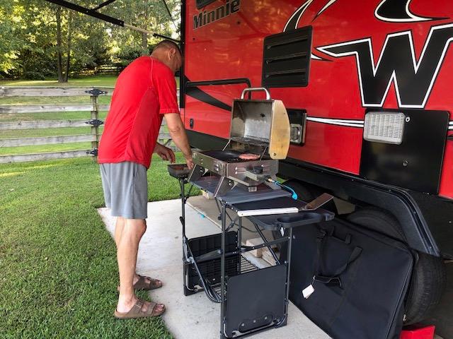 GCI OUTDOOR Slim-Fold Cook Station | Portable Folding Kitchen Table with a Heat Resistant Tabletop, 4 Side Tables & Storage Rack, Perfect for Picnics & Camping Trips customer photo 1