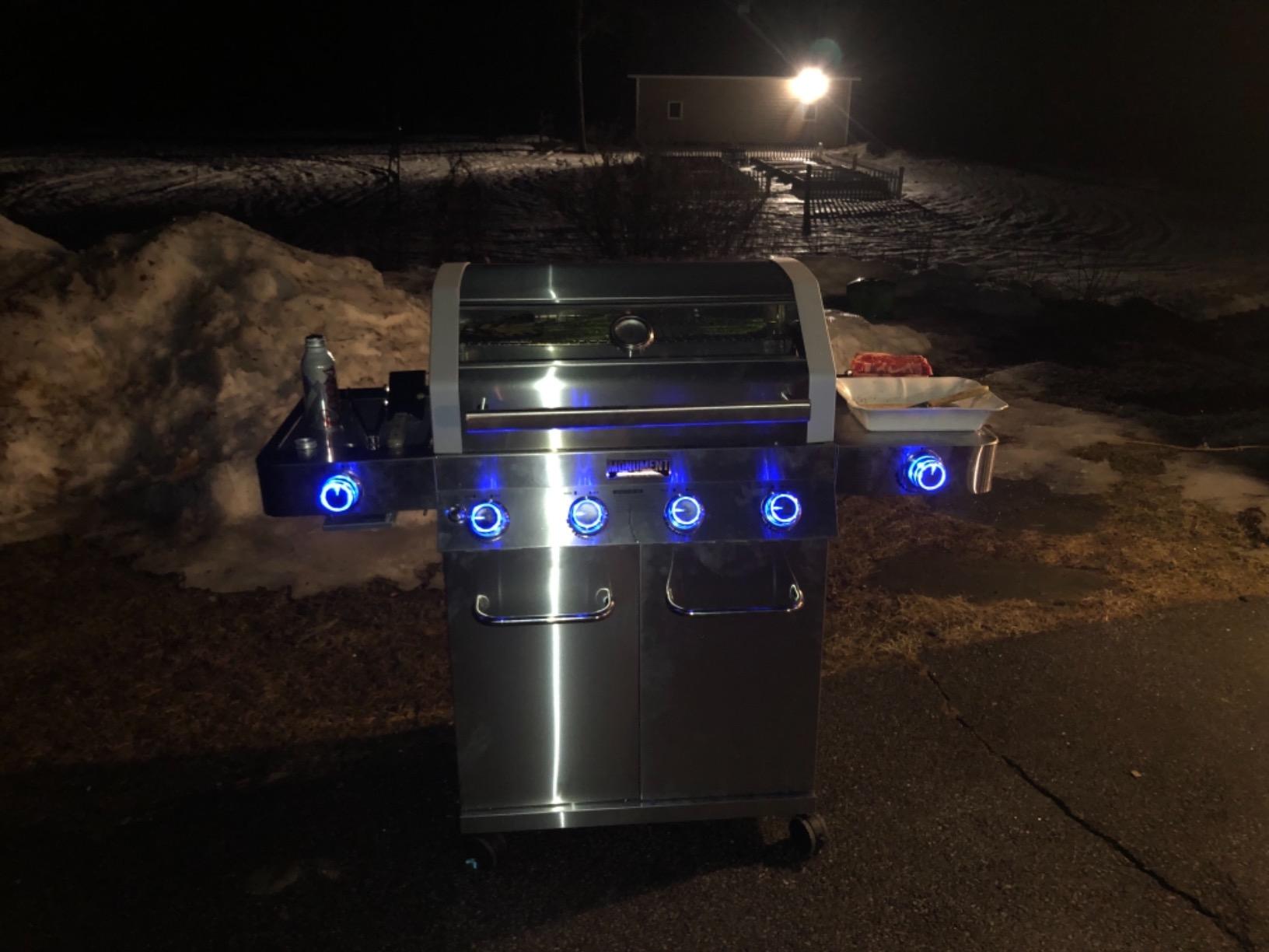 Monument Grills Larger 4+2 Burner Propane Gas Grills Stainless Steel Cabinet Style with Clearview® Lid, Knob Controls, Built-In Thermometer, Infrared Side Sear Burners & Side Burners, Outdoor Use customer photo 1