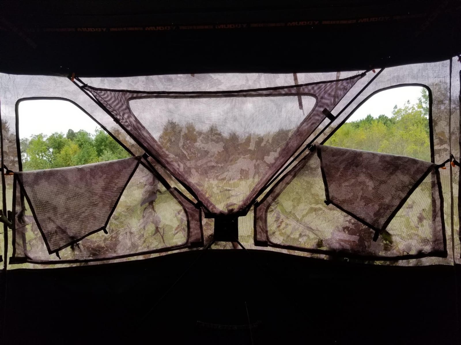 Muddy Infinity Camo Shadow Mesh Windows Black Backed Water Resistant Heavy-Duty 600 Denier Fabric Ground Blind, 2-Person customer photo 1