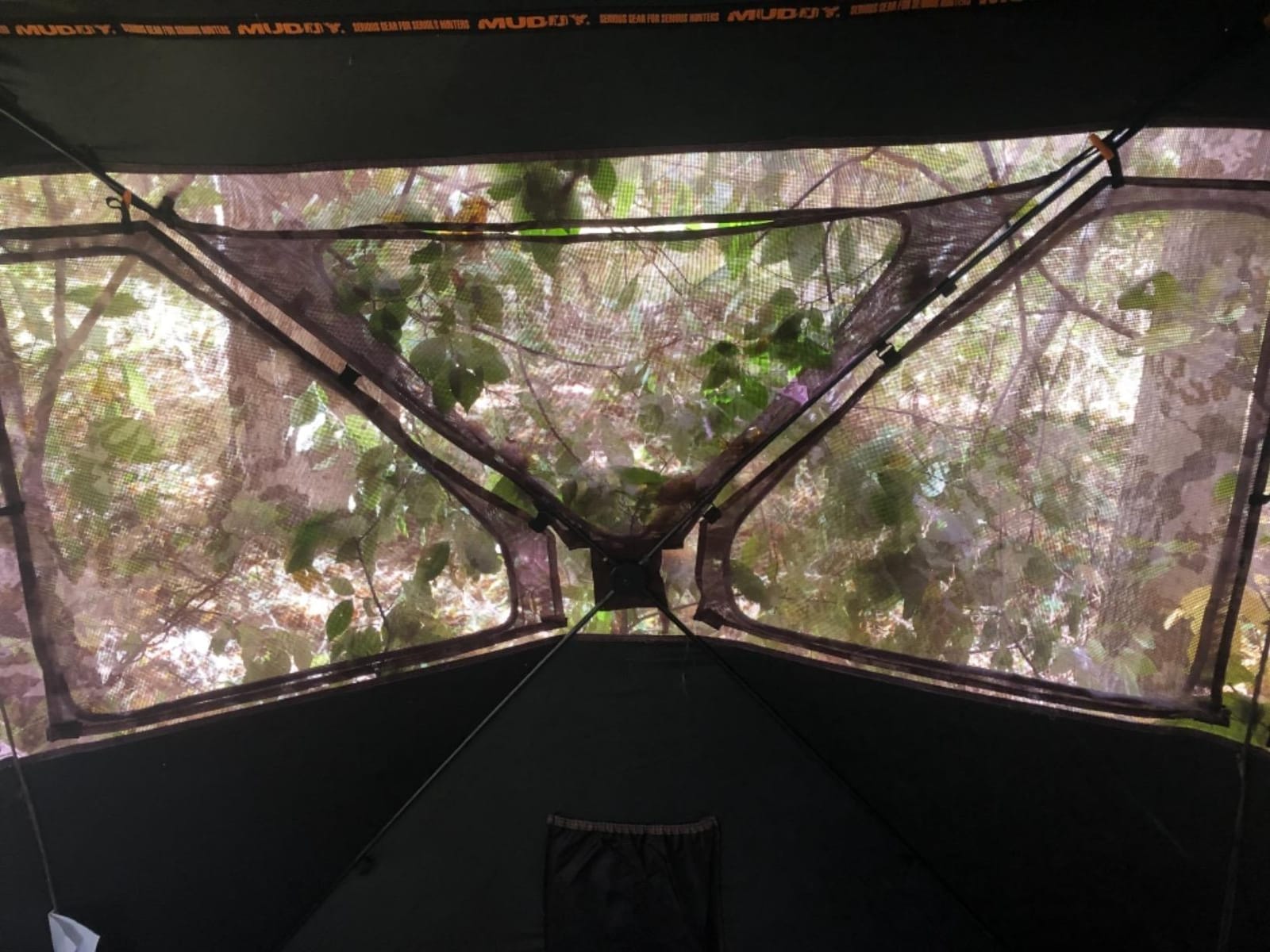 Muddy Infinity Camo Shadow Mesh Windows Black Backed Water Resistant Heavy-Duty 600 Denier Fabric Ground Blind, 2-Person customer photo 2