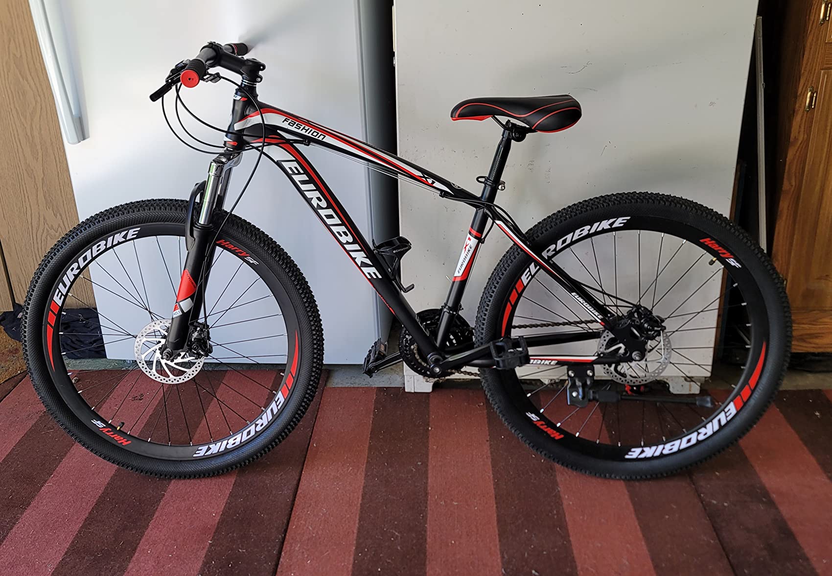 EUROBIKE Mountain Bike,Mountain Bike for Mens,X1 21 Speed Bike,Mens Mountain Bike 27 inch Womens, Dual disc Brakes Bicycle customer photo 2