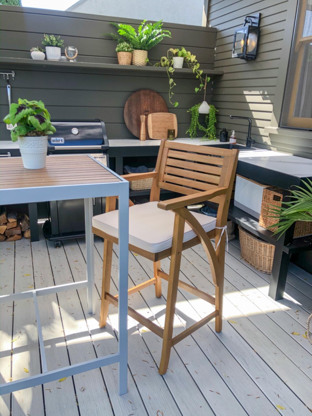Best Choice Products Set of 2 Outdoor Acacia Wood Bar Stools Bar Chairs for Patio, Pool, Garden w/Weather-Resistant Cushions - Cream customer photo 1