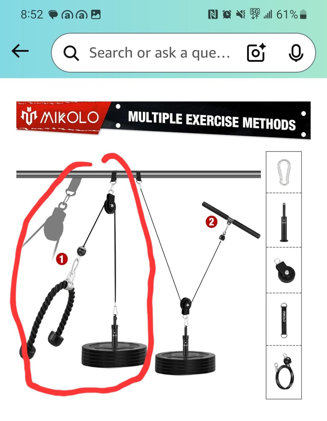 Mikolo Fitness LAT and Lift Pulley System, Dual Cable Machine(70'' and 90'') with Upgraded Loading Pin for Triceps Pull Down, Biceps Curl, Back, Forearm, Shoulder-Home Gym Equipment(Patent) customer photo 2