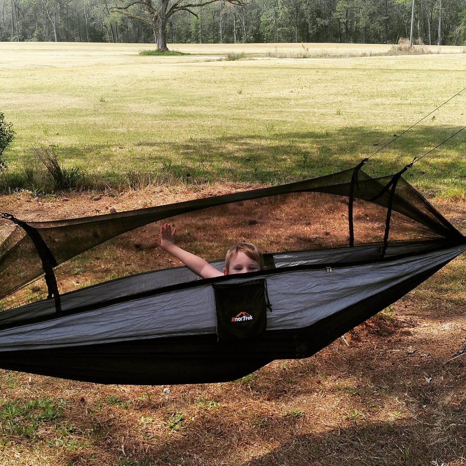 AnorTrek Camping Hammock with Mosquito Net, Double & Single Lightweight Portable Hammocks with Tree Straps, Parachute Hammock for Camping, Backpacking customer photo 1