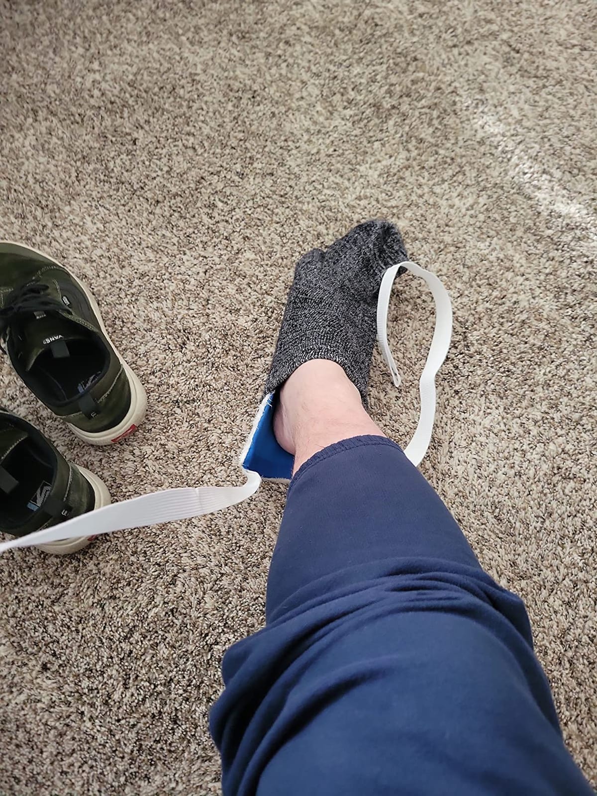 Sock Aid, Sock Helpers to Put on Your Socks for Seniors, Disabled, Pregnancy, Assist Device for Elderly, Tool Aide Puller Easy on and Off with No Bending(Dark Blue) customer photo 1