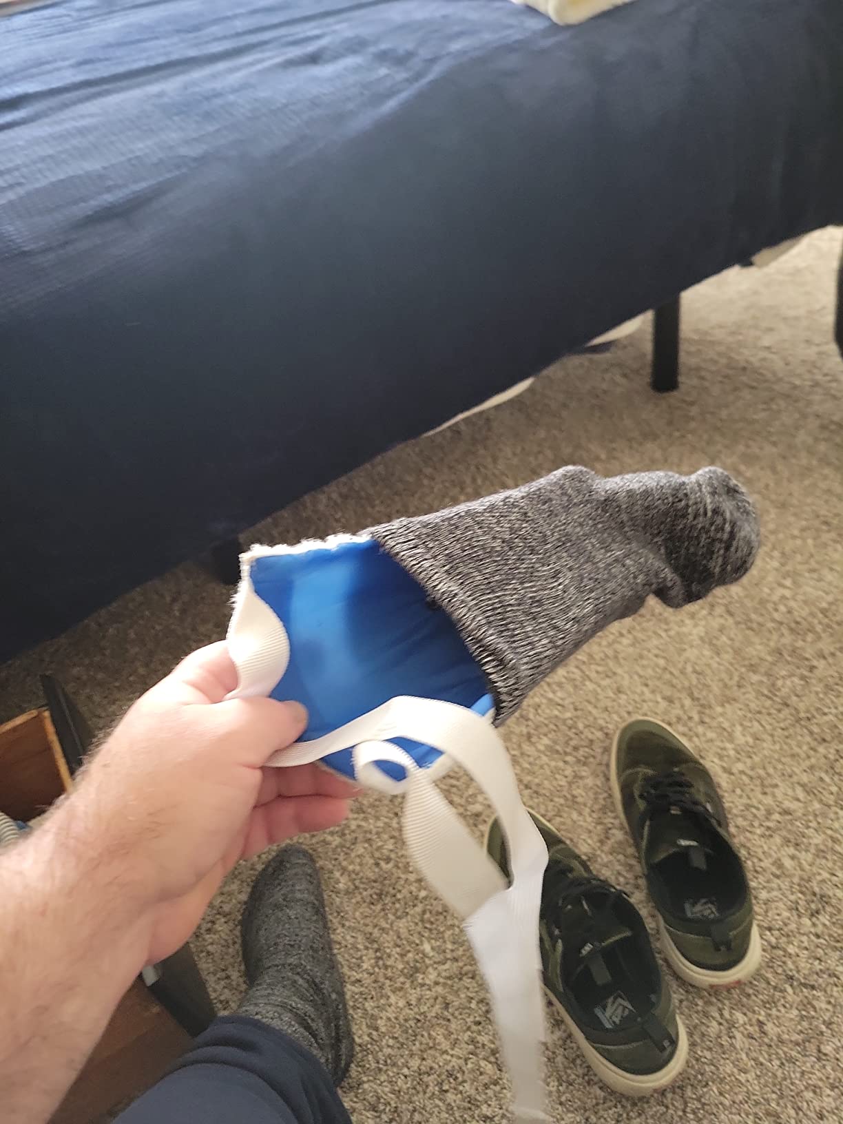 Sock Aid, Sock Helpers to Put on Your Socks for Seniors, Disabled, Pregnancy, Assist Device for Elderly, Tool Aide Puller Easy on and Off with No Bending(Dark Blue) customer photo 2