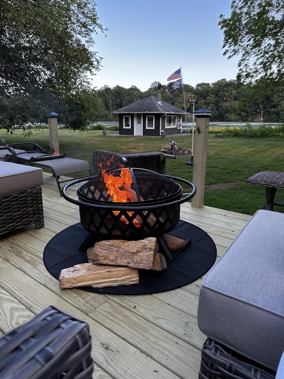 Yaheetech Fire Pit 36in Outdoor Wood Burning Fire Pits Wood Large Fire Bowl for Outside BBQ Bonfire Patio with Mesh Spark Screen, Poker and Rain Cover customer photo 1