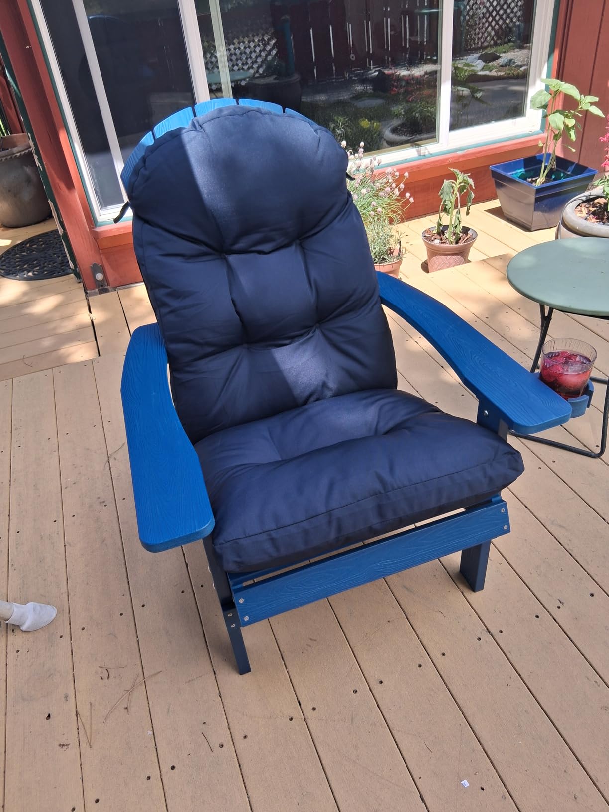 YEFU Adirondack Chair with Cup Holder, All-Weather Outdoor Chair, Black customer photo 2