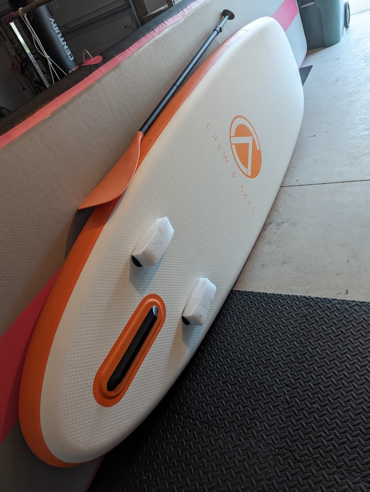 Crew Axel Inflatable Paddle Board 10’33’6” Extra Wide & Lightweight (18lb) Paddle Board – Premium SUP Set Includes 2 Bags, Floating Paddle, Camera Mount, 3 Fins, Dual Pump Kit customer photo 2
