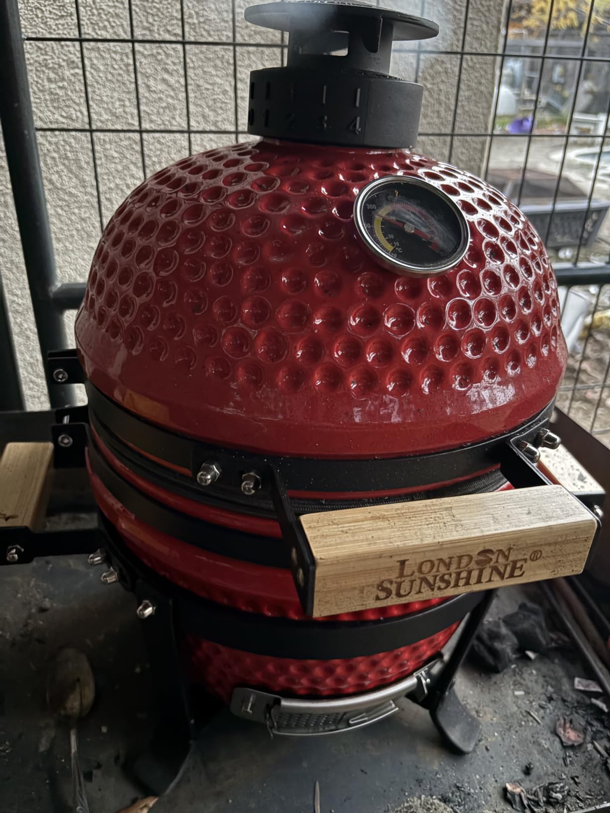 London Sunshine Ceramic Charcoal BBQ Kamado Grill Smoker - Portable Tabletop Cadet Series -Orange customer photo 1