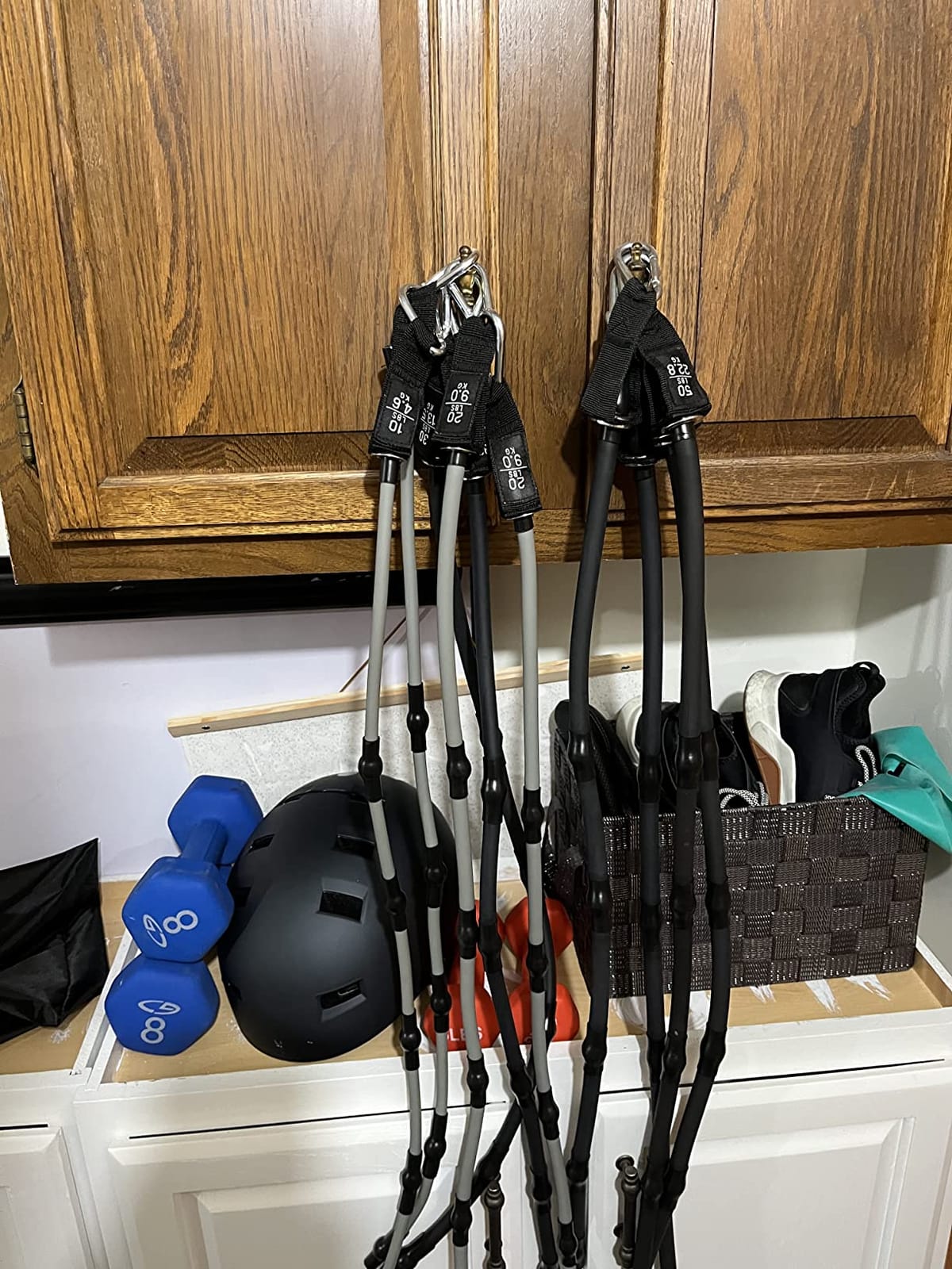 EVO Gym - Portable Home Gym Strength Training Equipment, At Home Gym | All in One Gym - Resistance Bands, Base Holds Gym Bar & Handles for Travel | Portable Gym & Home Exercise Equipment customer photo 2