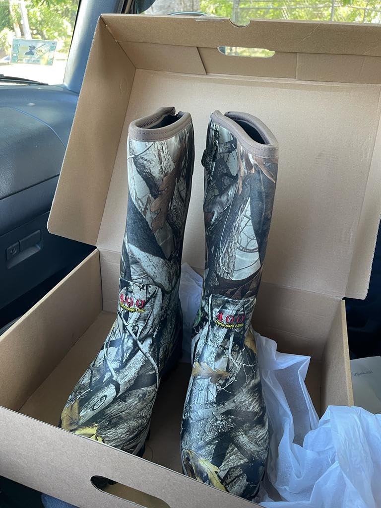 Obcursco 400g Insulation Rubber Hunting Boots for Men, Insulated Waterproof 6mm Neoprene Boot for Hunting (Camo) customer photo 2