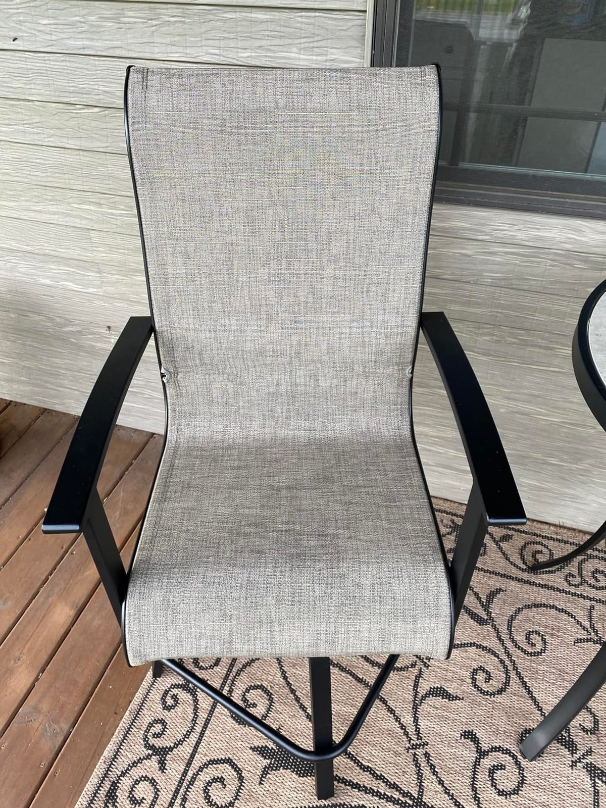 Grand patio Outdoor Swivel Bar Stools Set of 2 with Armrests, Coffee customer photo 2