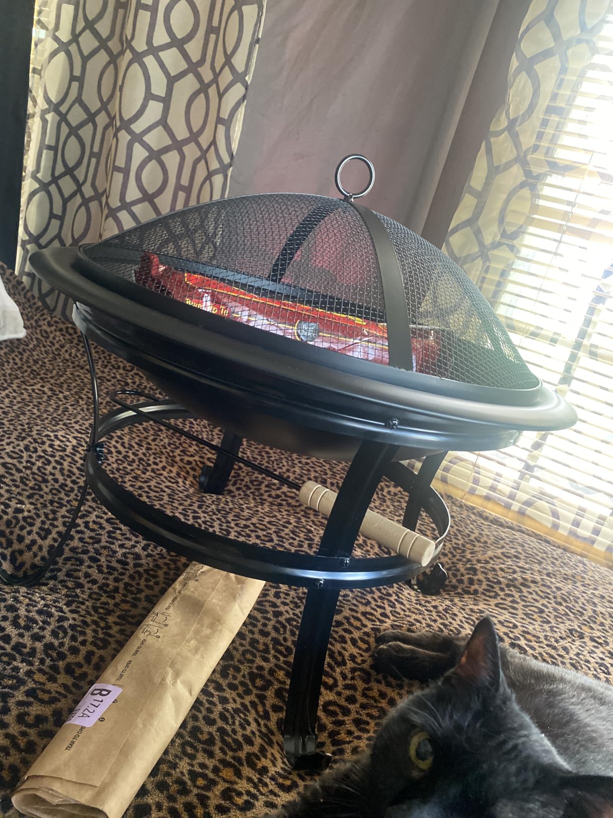 Gas One 22 in Outdoor– Wood Burning Fire Pit with Mesh Lid and Fire Picker – Durable Alloy Steel Fire Pits for Outside – Small Fire Pit for Backyard, Porch, Deck, Camping, BBQ customer photo 2