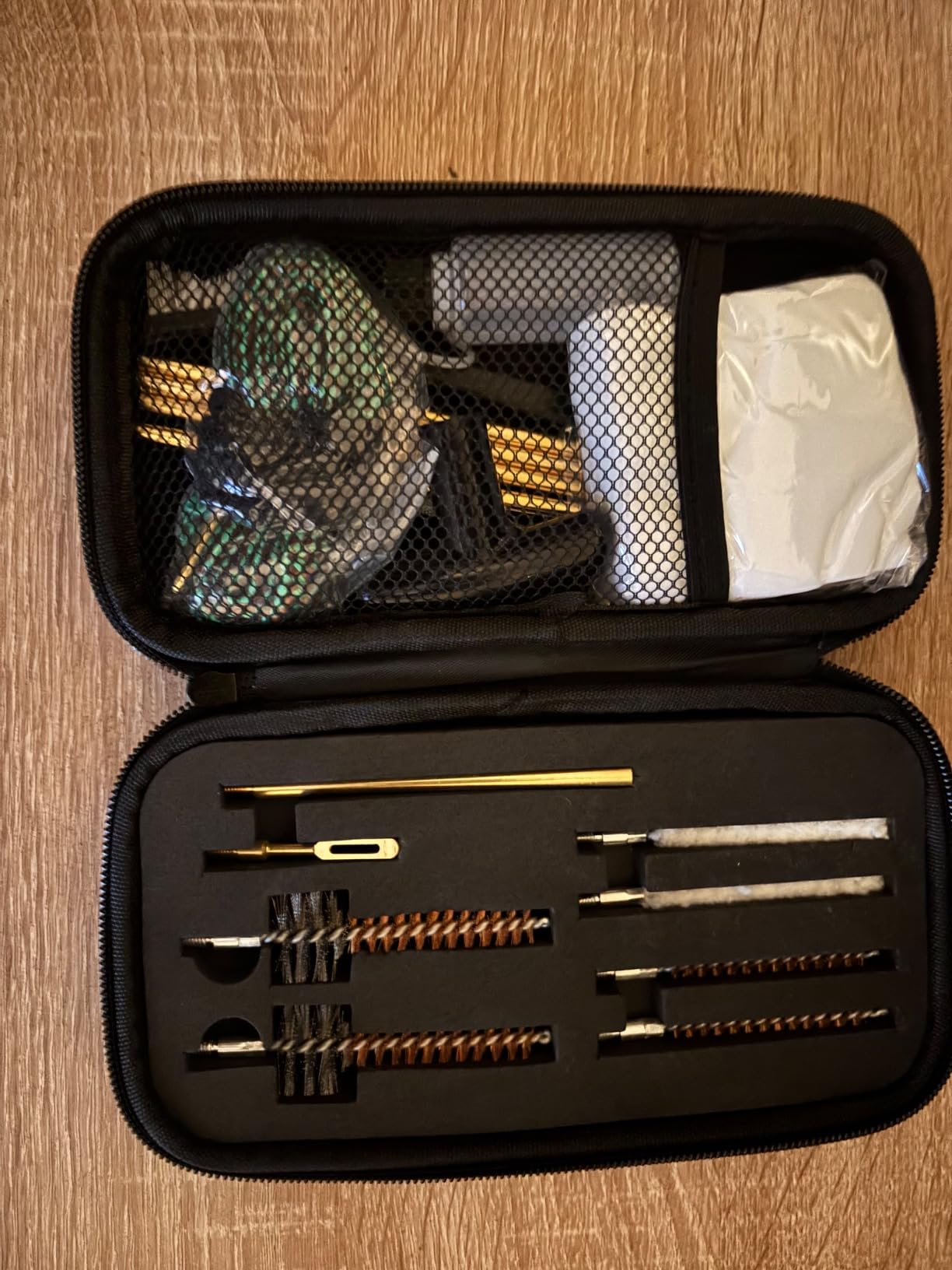 Rifle Pistol Gun Cleaning Kit for 22LR .22 Cal .223Cal 5.56 with Gun Snake, Cotton mop, Chamber Brushes, 32inch Brass Cleaning Rod, in Compact Zippered Case customer photo 2