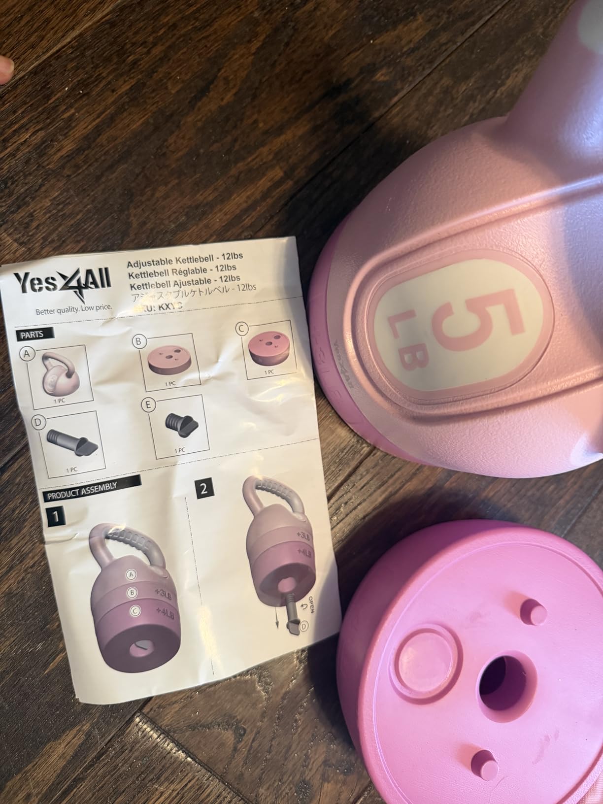 Yes4All Adjustable Cement Kettlebells for Strength Training customer photo 2