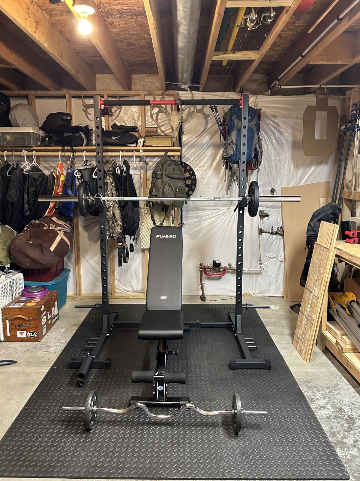 FLYBIRD SR1 Squat Rack, Adjustable Power Rack for 6FT/7FT Barbells customer photo 2