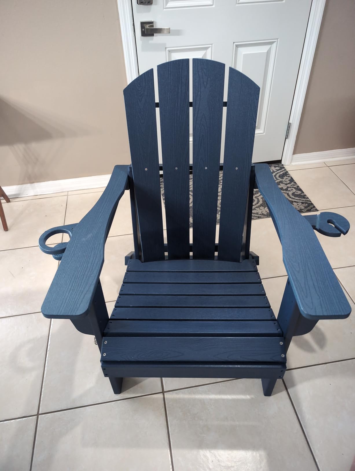SERWALL Outdoor Adirondack Chair Set of 2 with Cup Holders,Foldable,Black customer photo 1