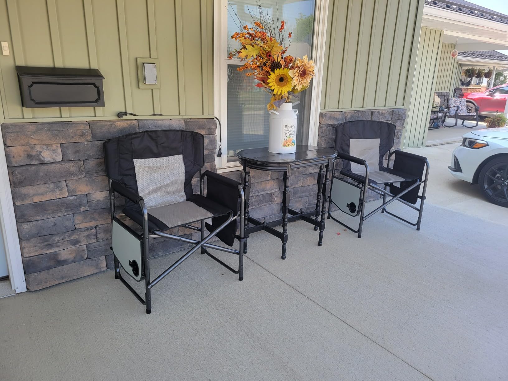 Yestomo Camping Chairs, Folding Chairs for Outside, Directors Chairs Foldable Adults Heavy Duty,Support to 450LBS customer photo 2