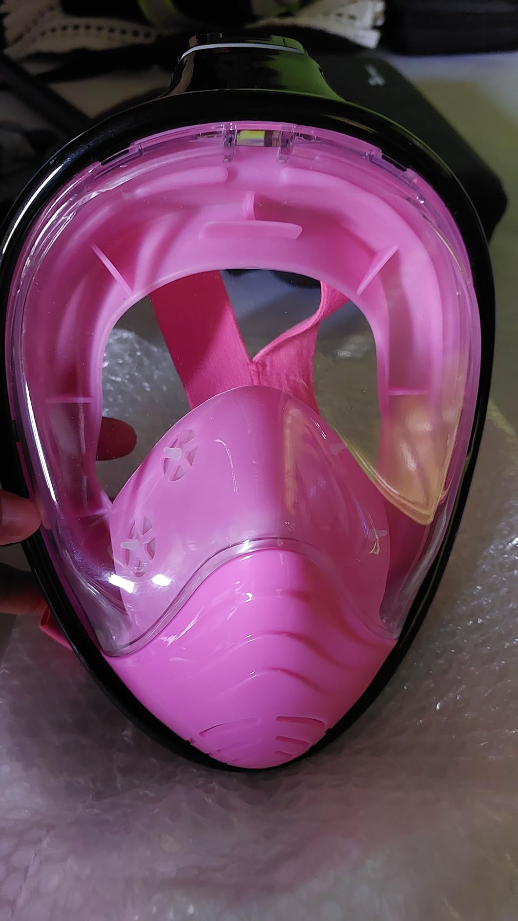 QingSong Full Face Snorkel Mask for Adults, Snorkeling Gear with Camera Mount, 180 Degree Panoramic View Snorkel Set Anti-Fog Anti-Leak customer photo 1