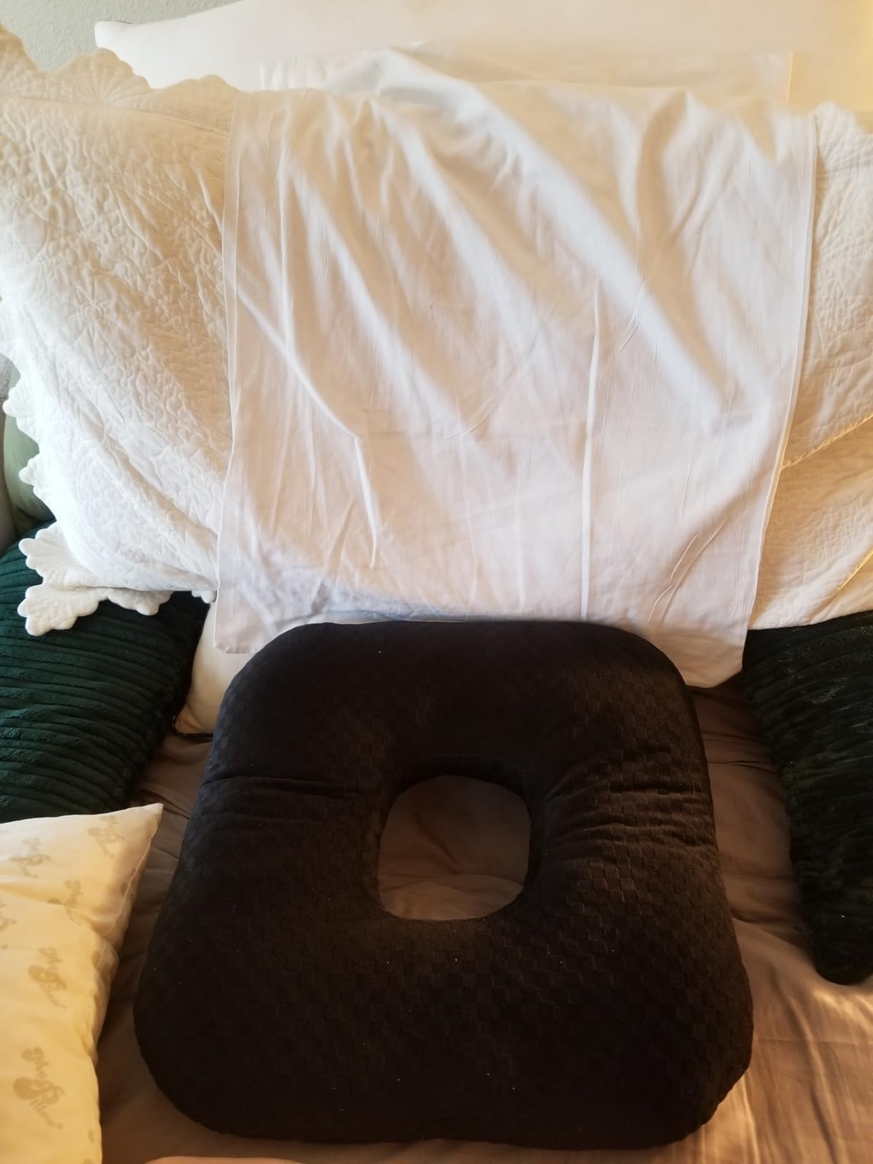 Anti-Slip Wheelchair Cushions, Bed Sore Cushions for Butt, Ergonomic Innovations Orthopedic Donut Pillow, Medical Seat Cushion for Sciatica, Back, Coccyx, Pressure Sore (Black) customer photo 1