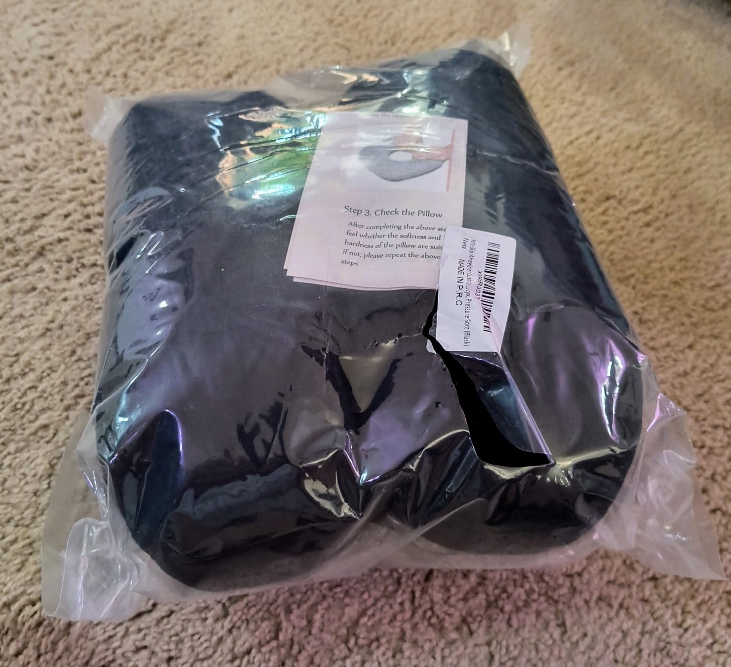 Anti-Slip Wheelchair Cushions, Bed Sore Cushions for Butt, Ergonomic Innovations Orthopedic Donut Pillow, Medical Seat Cushion for Sciatica, Back, Coccyx, Pressure Sore (Black) customer photo 2