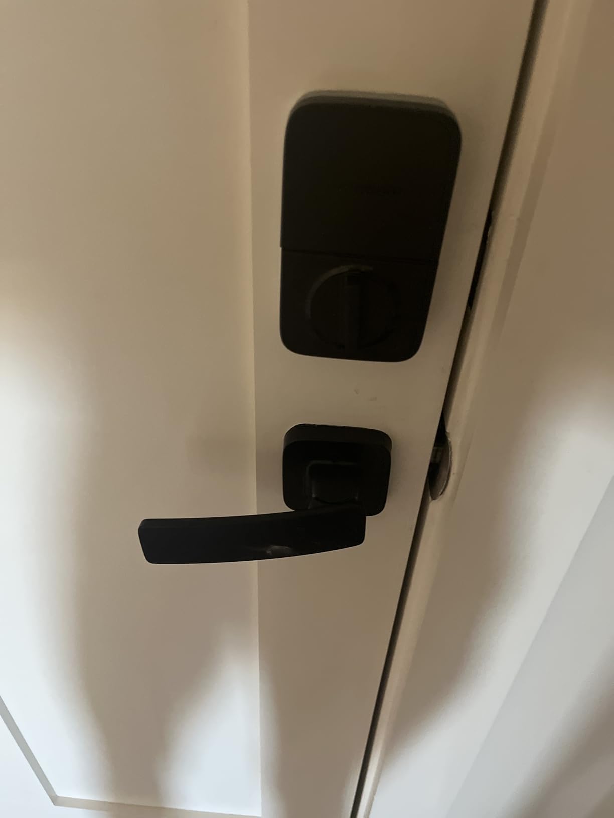 ULTRALOQ Passage Lever Door Handle, Reversible Black Front Door Handle No Lock for Interior or Exterior Door, Closet, Hallway, Adjustable Latch Backset, IP65 Waterproof, Matte Black customer photo 1