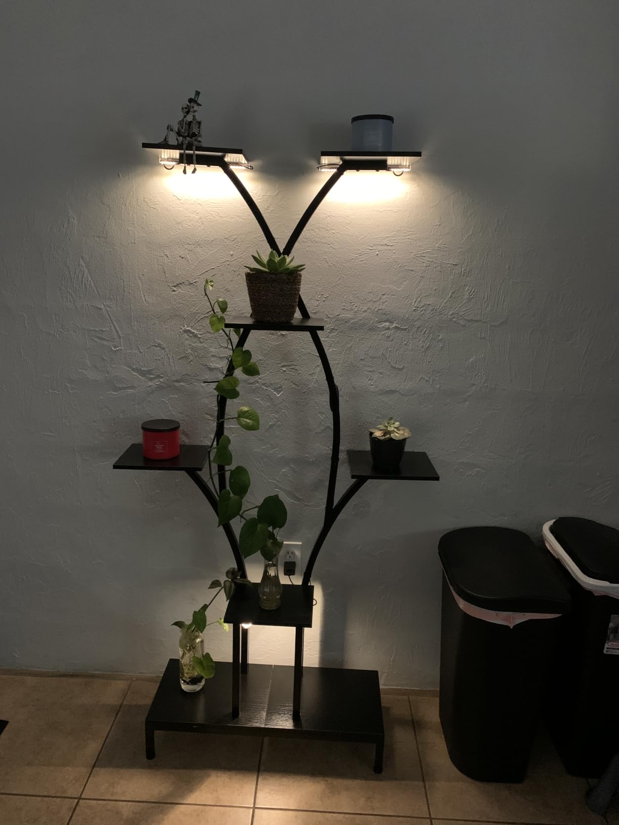 Plant Stand Indoor with Grow Lights - 7 Tiered Metal Corner Shelf for Multiple Plants, 64.2