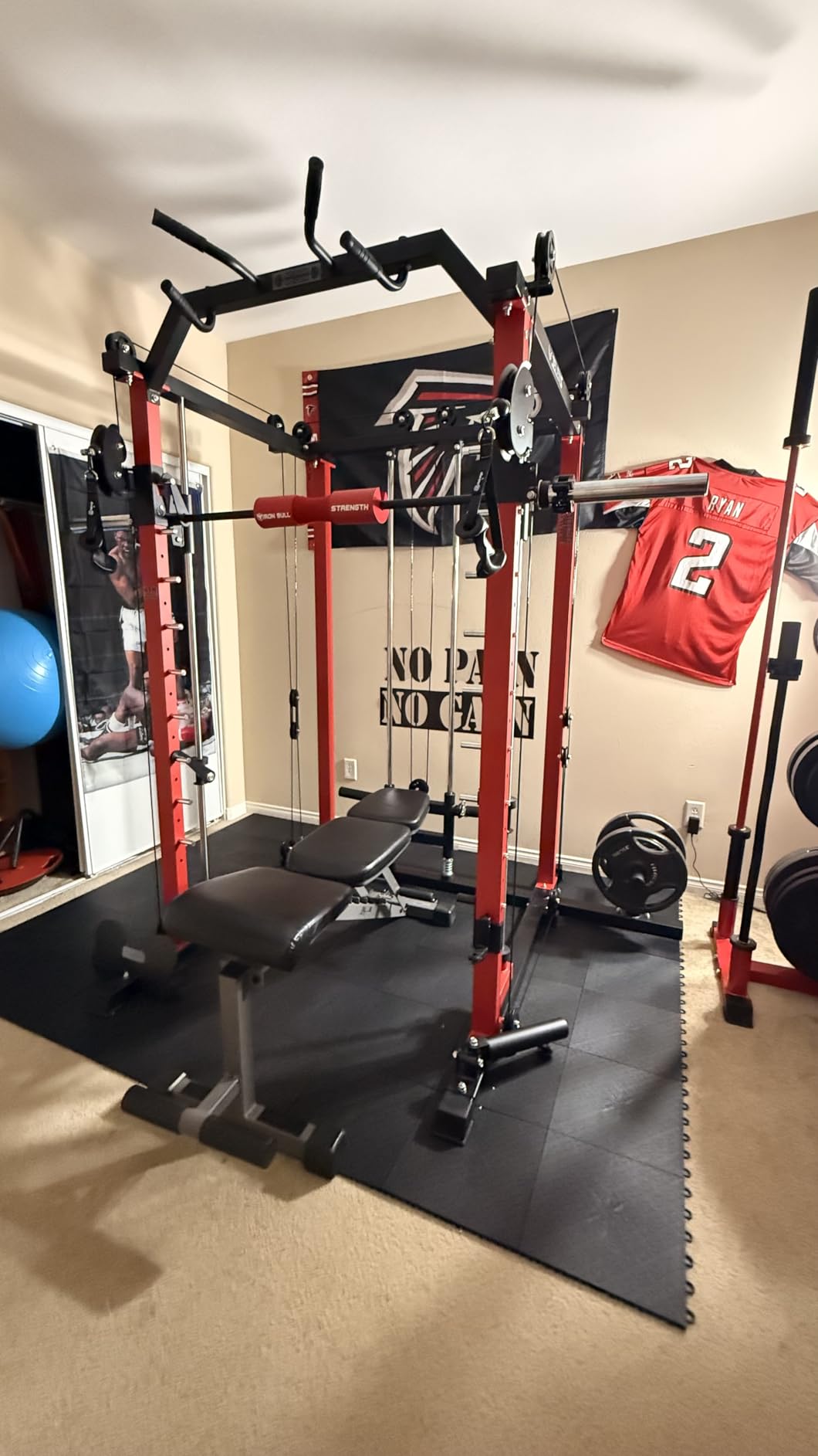 JELENS M21 Smith Machine, Multi-Function Power Cage with Dual Pulley Cable Crossover System, 2000LBS All-in-One Squat Rack with Smith Bar and Attachments customer photo 1