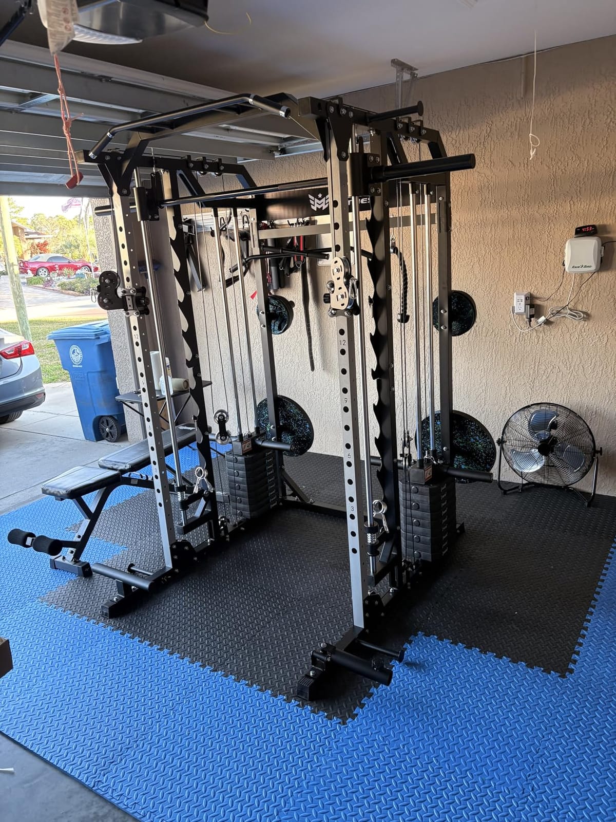Major Fitness Drone2 Advanced Training Smith Machine – All-in-One Home Gym Squat Rack with Aluminum Pulley Set, Weight Bar, Dual LAT Pull-Down Systems & Cable Crossover Machine for Full-Body Workouts customer photo 1