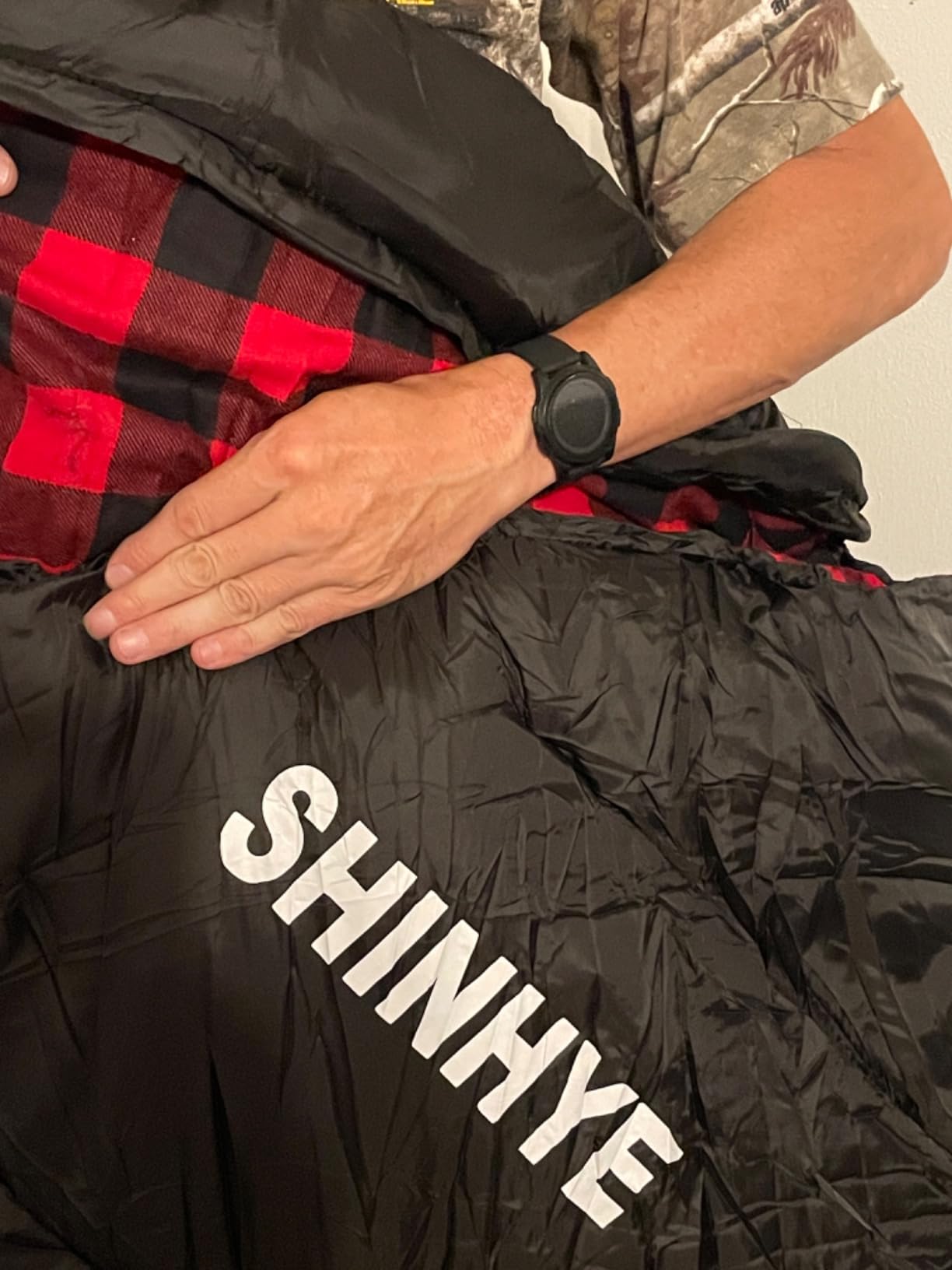 ShinHye 0 Degree Sleeping Bag for Adults - Cotton Flannel 4 Season Cold Weather Winter, XXL Big and Tall Camping Sleeping Bag with Compression Sack customer photo 2