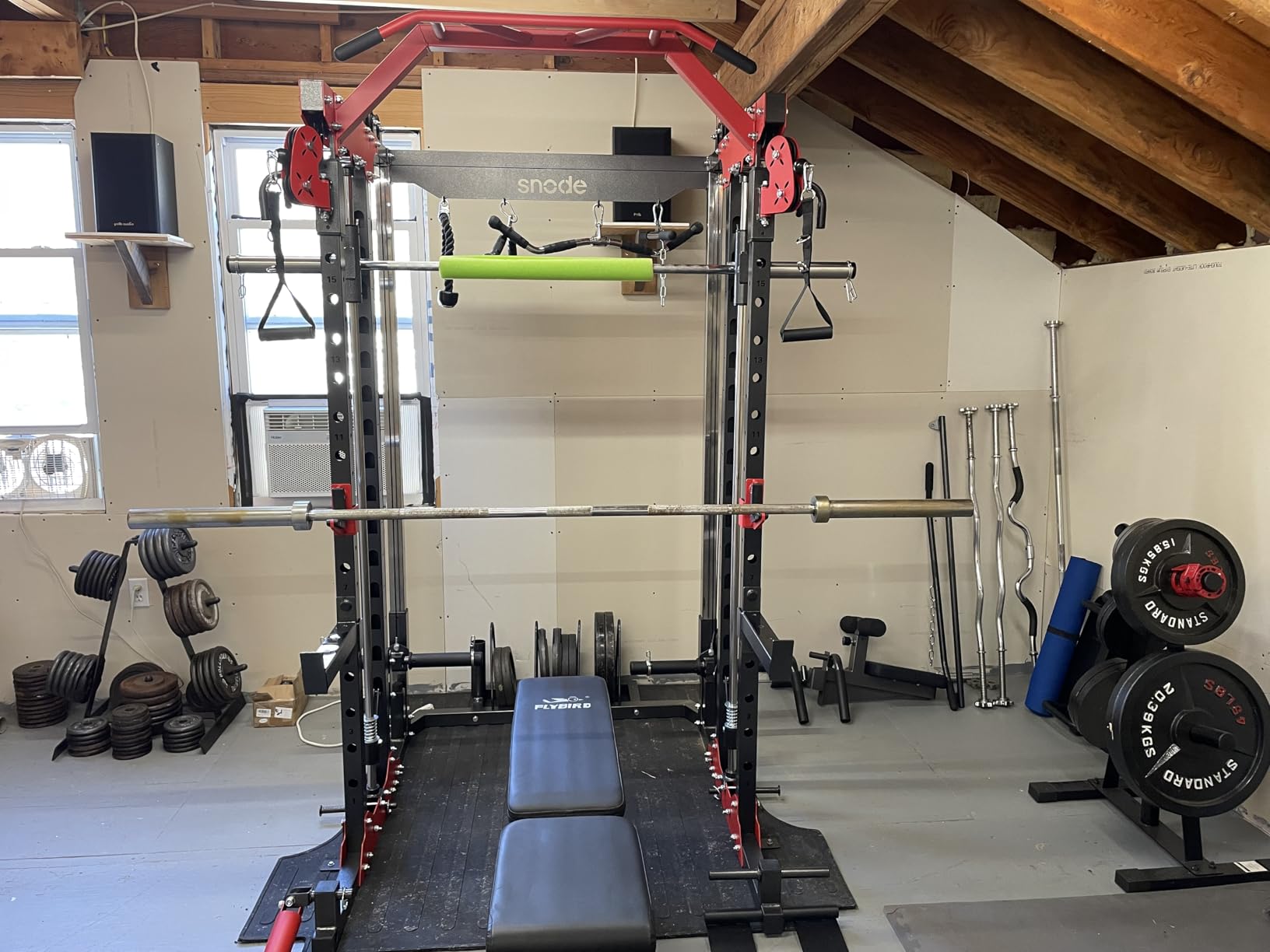 SNODE ALL10 All-in-One Smith Machine Home Gym, Multi-Functional Power Rack customer photo 2