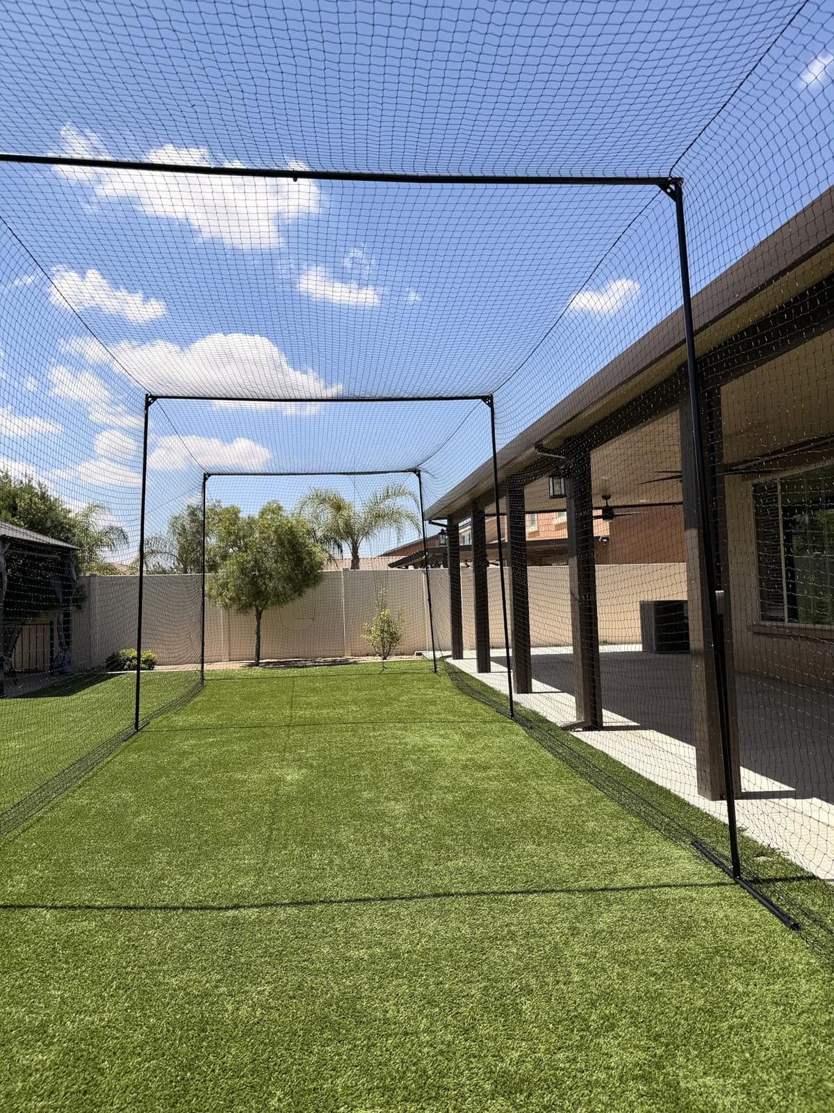 40 FT Baseball & Softball Batting Cage Net with Frame - Professional 40 Foot Training Cage for Backyard, Includes Pitching Machine Hole, 1.26