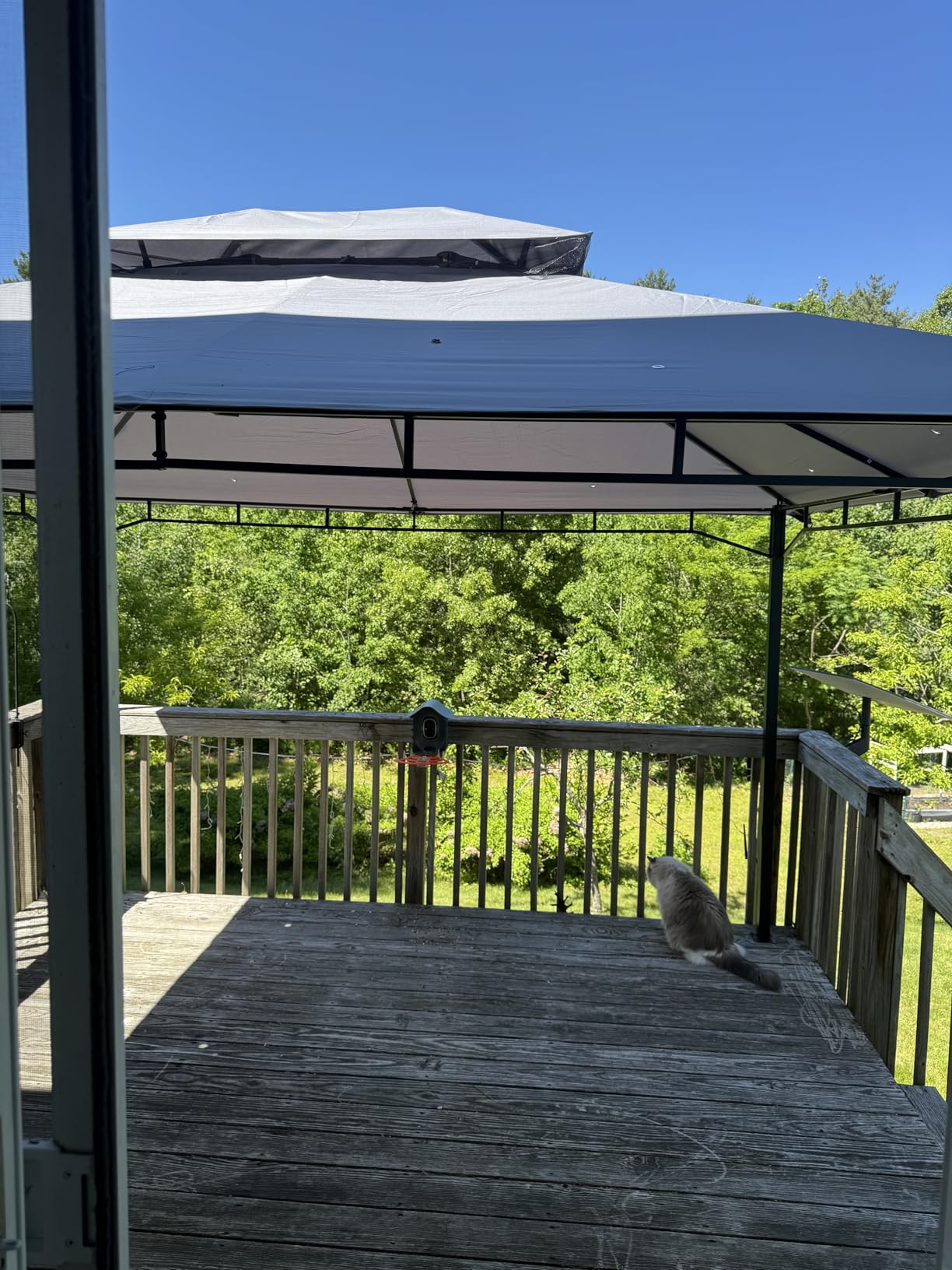 Aoxun 12x10 Outdoor Gazebo with Mosquito Netting & Double Roof, Gray customer photo 1