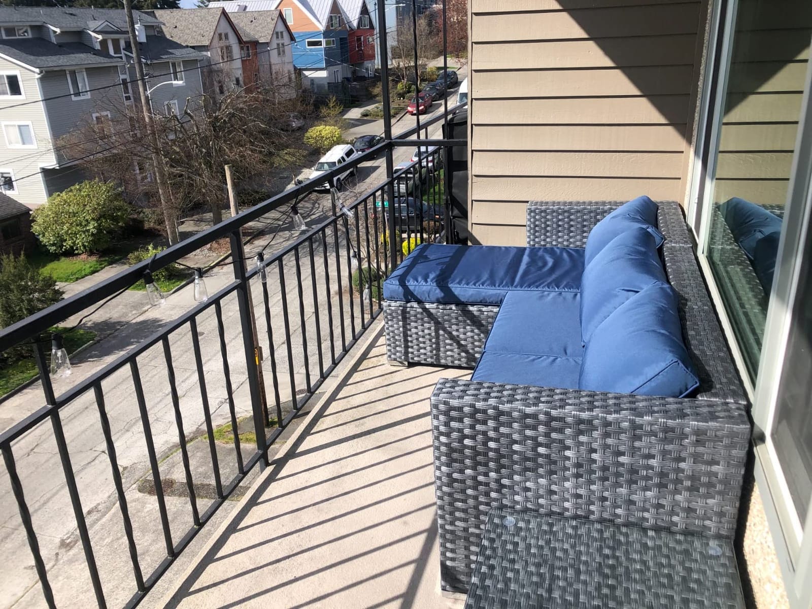 SUNLEI Patio Furniture Set with Detachable Soft Cushions, Outdoor PE Rattan Patio Conversation Sofa Set, 3-Piece Patio Sectional Sofa with Glass Coffee Table (Black Rattan&Charcoal) customer photo 2