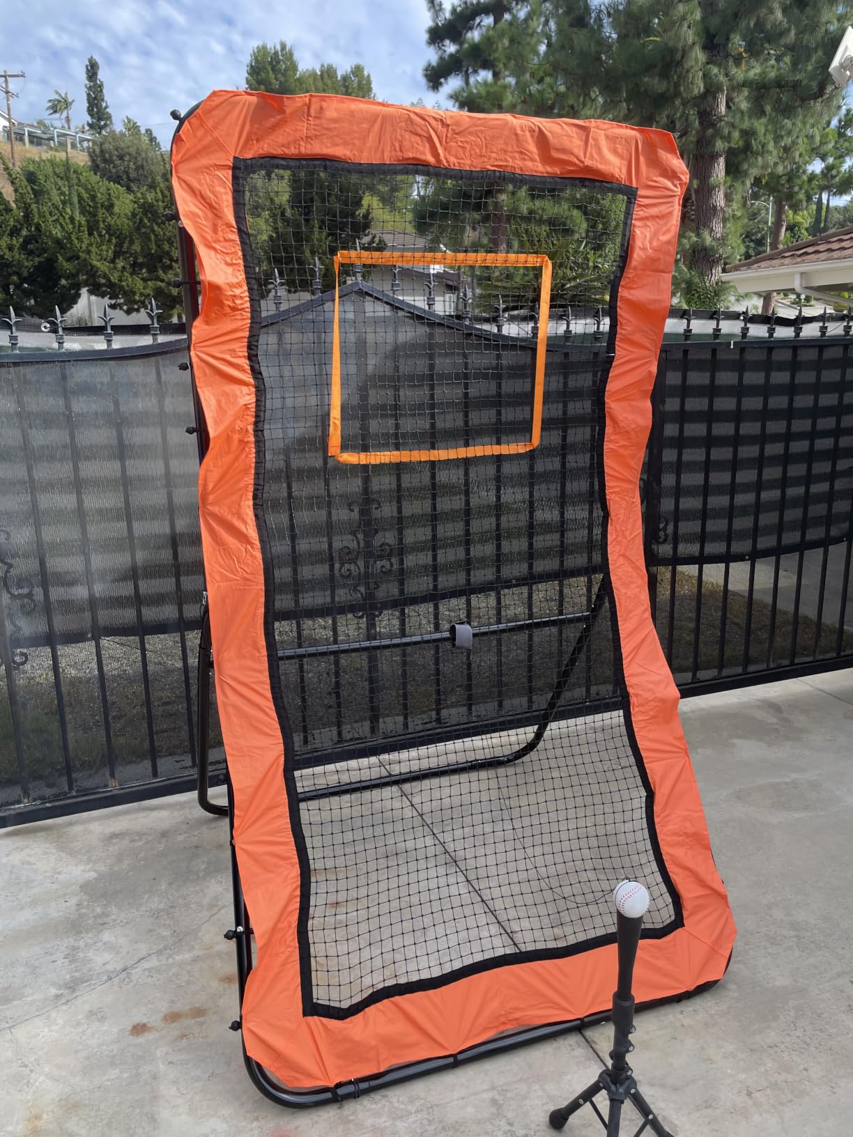 Lacrosse Rebounder net for Backyard, 4x7FT Adjustable Net with 5 Angles & Target Stripe,Durable Multi-Sport Practice Tool for Soccer Baseball Volleyball Training Equipment customer photo 2