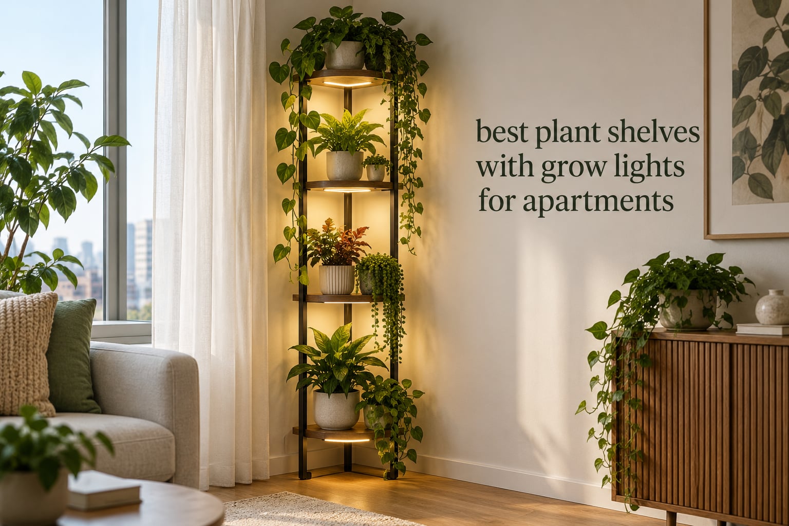best plant shelves with grow lights for apartments